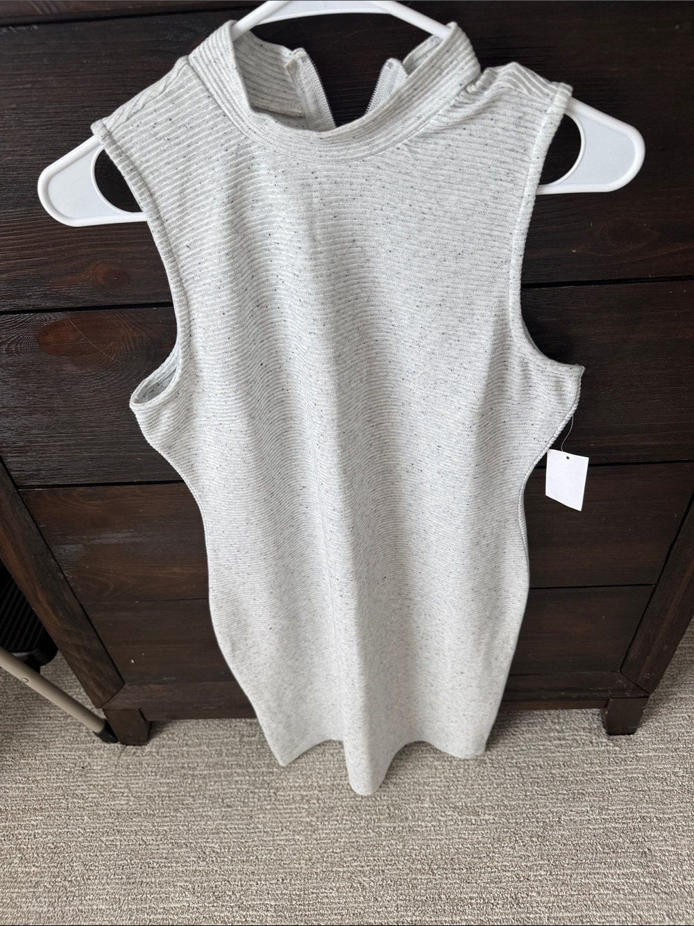 Charlotte Russe Light Gray Sleeveless Mock Neck Mini Dress